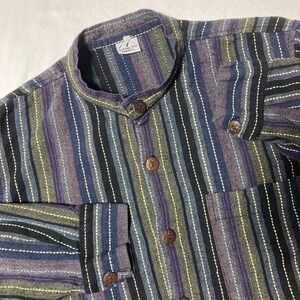 Ganesh Himal Traditional Indian Kurta Long Sleeve Shirt Size‎ Large